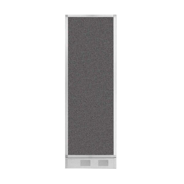Hush Panel Configurable Cubicle Partition 2' x 6' Charcoal Gray Fabric w/ Cable Channel